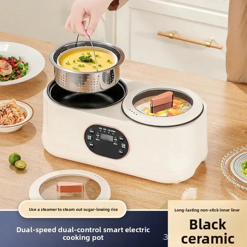 Portable Multi-Function Double-Pot Steam Cooker