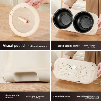 Portable Multi-Function Double-Pot Steam Cooker