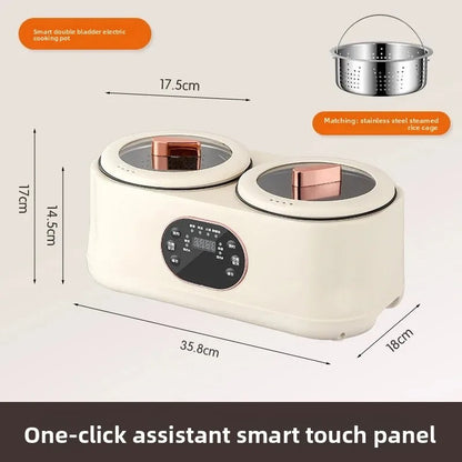 Portable Multi-Function Double-Pot Steam Cooker