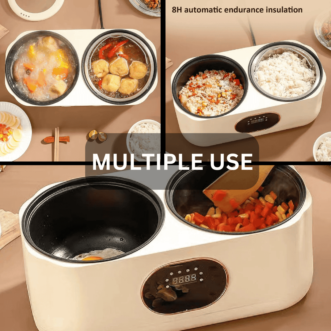 Portable Multi-Function Double-Pot Steam Cooker